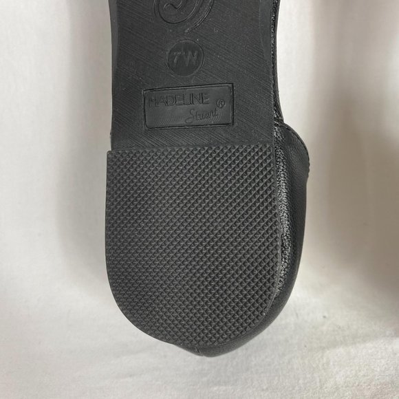 Madeline Stuart Nathan Flats Black Toe Strap 7W - Picture 8 of 9